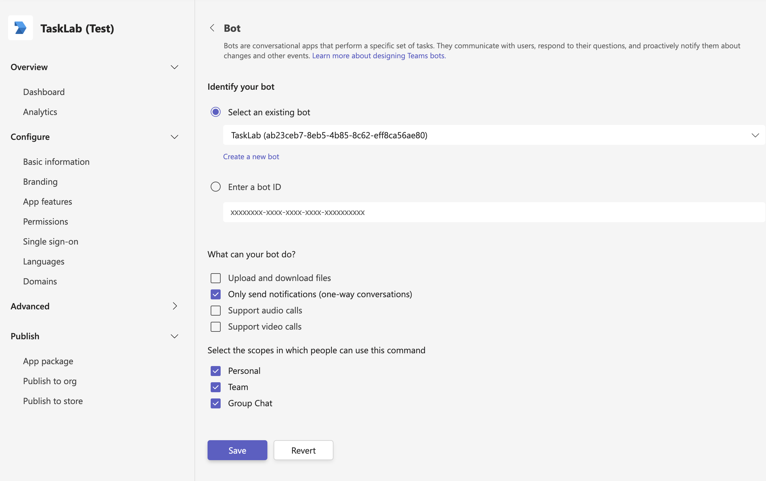 Azure Bot setup